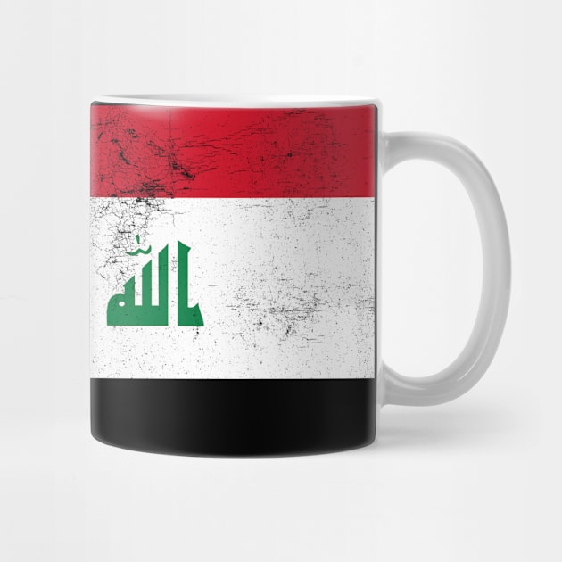 Iraq // Faded Vintage Style Flag Art Design by DankFutura